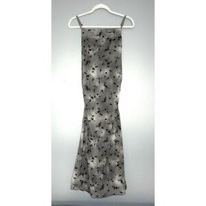 Wild Fable Slip Dress Large Gray Floral Midi Dark Romantic Whimsigoth Adjustable